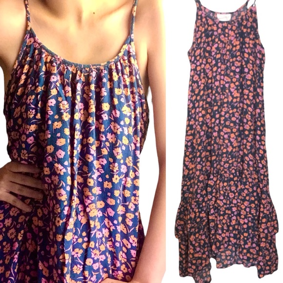 Universal Thread Dresses Universal Thread Navy Ditsy Pink Orange